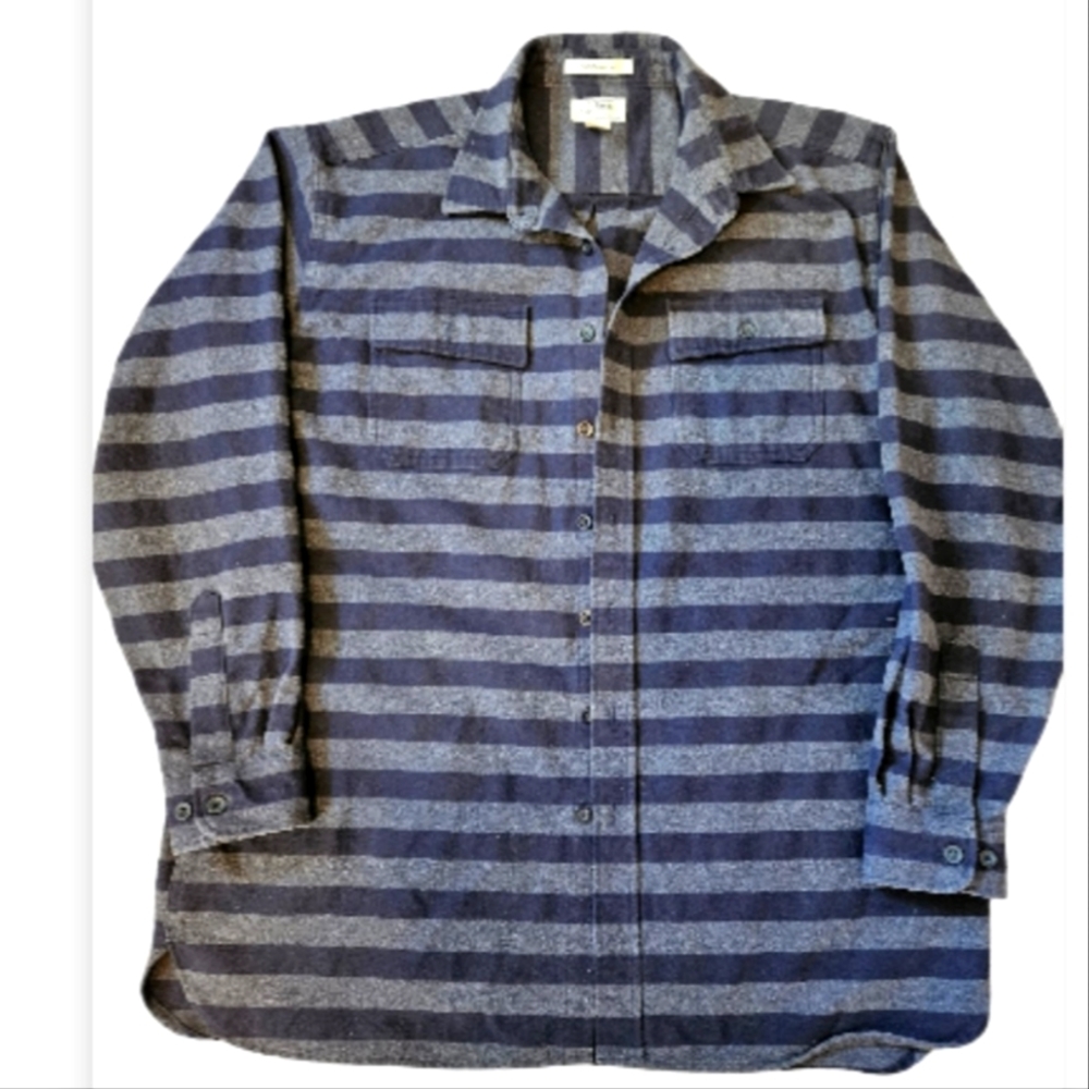 LL Bean Tradional fit chamois Navy  flannel XL Tall